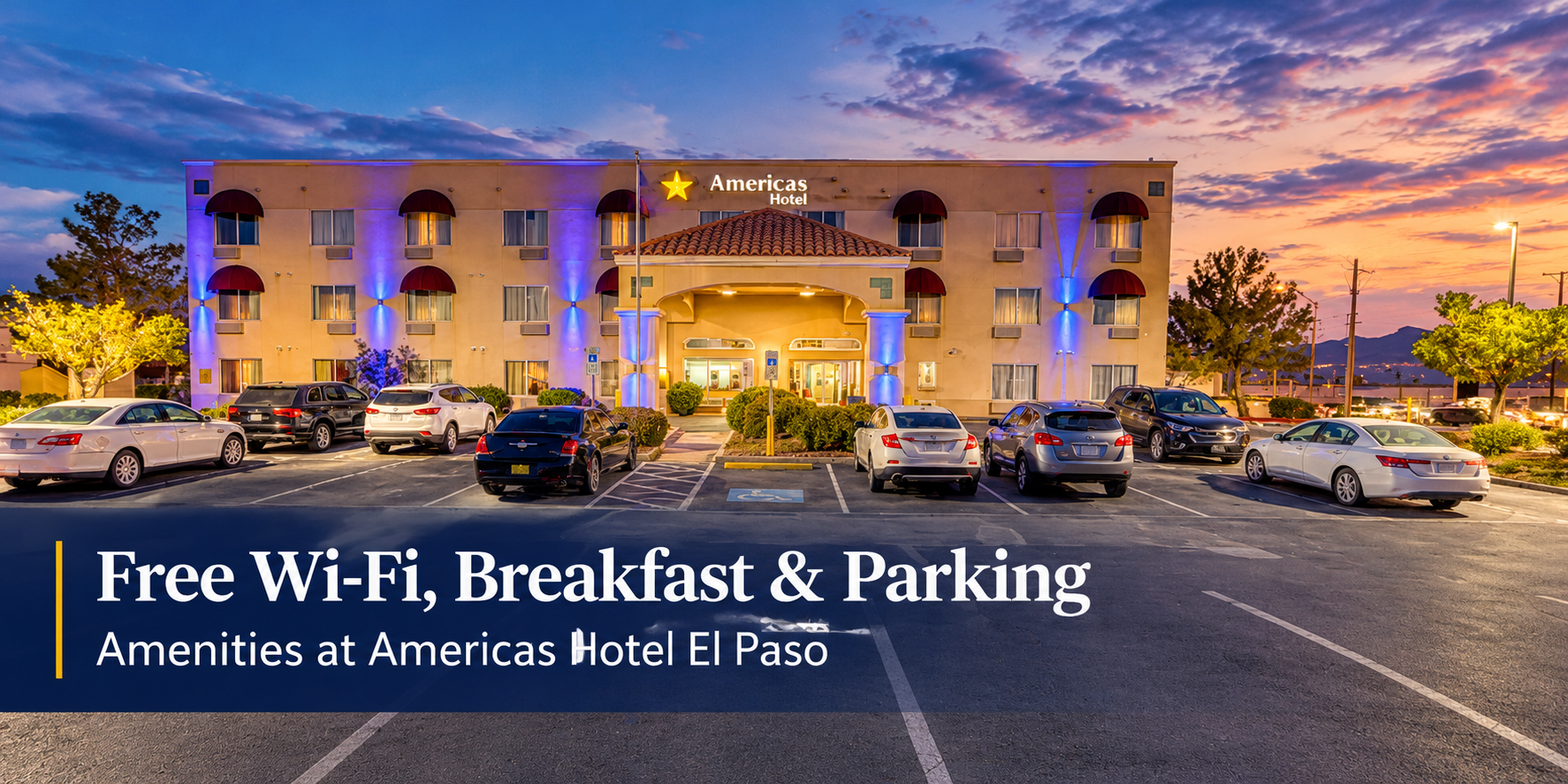 Hotel with free breakfast and parking in El Paso: Americas Hotel El Paso exterior